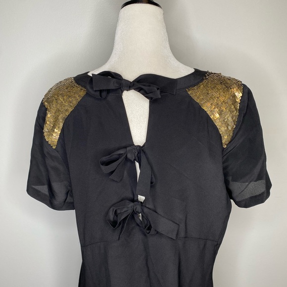 NWT Madewell 100% Silk Sequin Yoke Dress Size 10 - Picture 7 of 10